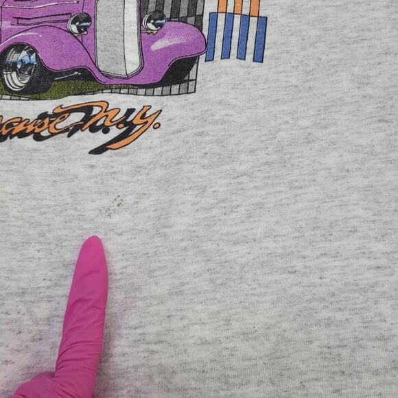 Vintage 1995 Street Rod Nationals Shirt M/L 21x26 Gray Cars - Picture 4 of 15